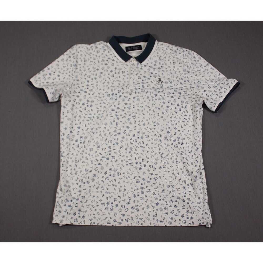 Original Penguin Men’s Golf Theme Cocktails Polo All Over Print Mens Size Medium